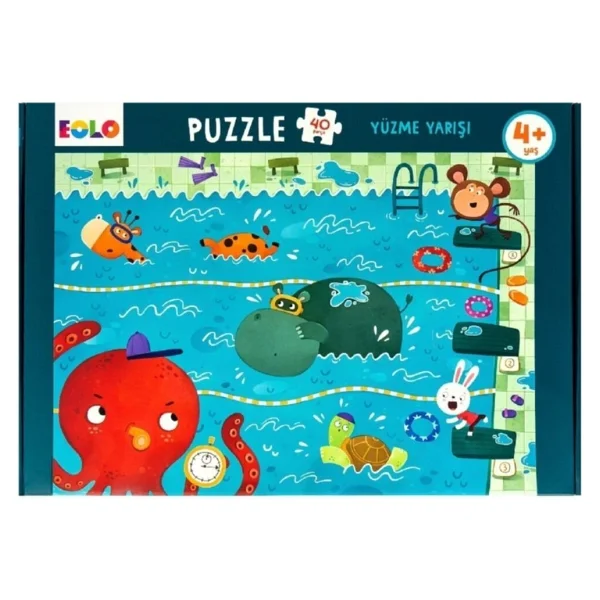 Eolo Yer Puzzle-40 Parça Puzzle - Yüzme Yarışı - Görsel 2