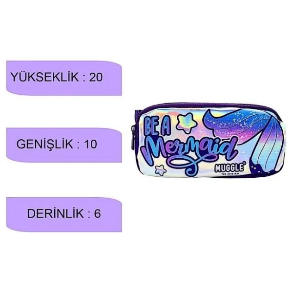Muggle Mu-9027 Mermaid 2 Bölmeli Kalemlik - Görsel 2