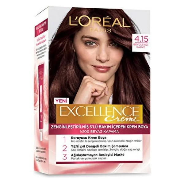 L'oreal Paris Excellence Creme 4.15 Büyüleyici Kahve Saç Boyası - Görsel 5