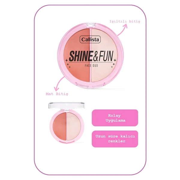 Callista Shine & Fun Face Duo 140 Good Company Allık Ve Aydınlatıcı Paleti - Görsel 2