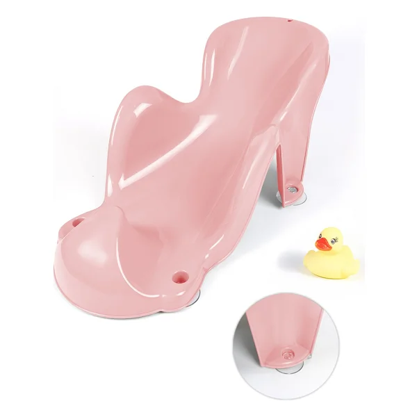 Meleni Baby Vakum Tabanlı Bebek Yıkama Banyo Aparatı - Bebek Yıkama Koltuğu Küvet Oturağı - Pembe - Görsel 6