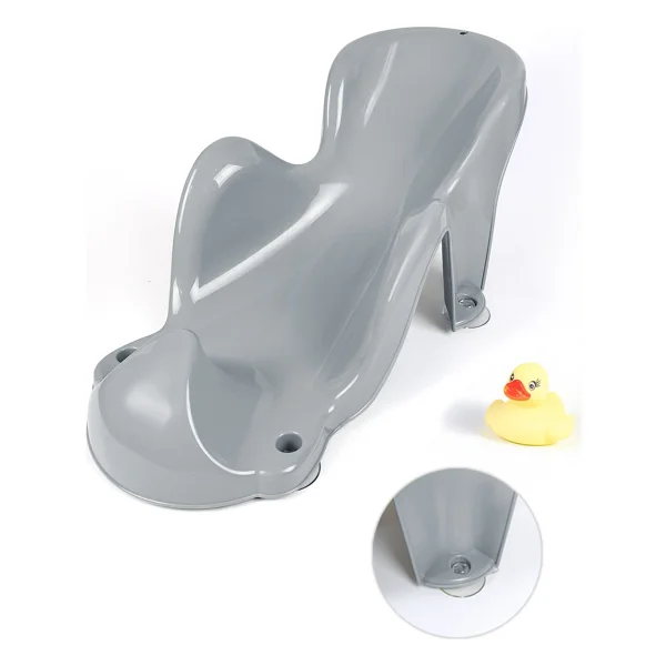 Meleni Baby Vakum Tabanlı Bebek Yıkama Banyo Aparatı - Bebek Yıkama Koltuğu Küvet Oturağı - Gri - Görsel 6