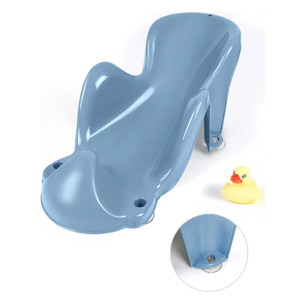 Meleni Baby Vakum Tabanlı Bebek Yıkama Banyo Aparatı - Bebek Yıkama Koltuğu Küvet Oturağı - Mavi - Görsel 6