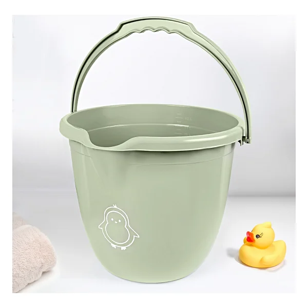 Meleni Baby Bebek Banyo Su Kovası - Çok Amaçlı Figürlü Kova 13 Lt - Yeşil - Görsel 6