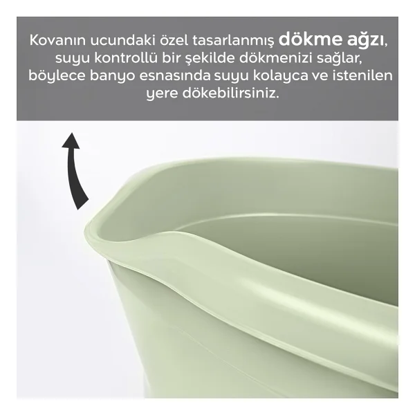 Meleni Baby Bebek Banyo Su Kovası - Çok Amaçlı Figürlü Kova 13 Lt - Yeşil - Görsel 2