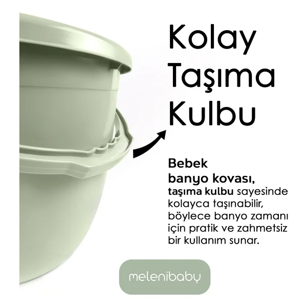 Meleni Baby Bebek Banyo Su Kovası - Çok Amaçlı Figürlü Kova 13 Lt - Yeşil - Görsel 3
