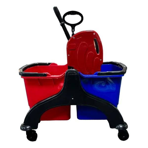Mck Plus Çift Kovalı Plastik Temizlik Arabası Paspas Arabası Islak Mop Seti 20 Islak Mop - Siyah - Görsel 5