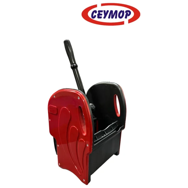 Mck Plus Ceymop Professional Çift Kovalı Temizlik, Paspas Seti Plastik Presli Kat Arabası - Siyah - Görsel 2