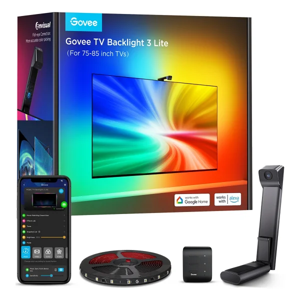 Govee Envisual 3 Lite Rgbıcw H6099 75-85 İnç TV Arkası LED Aydınlatma - Görsel 10