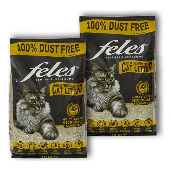 Feles Tozsuz 10 lt 2'li Kedi Kumu - Görsel 2