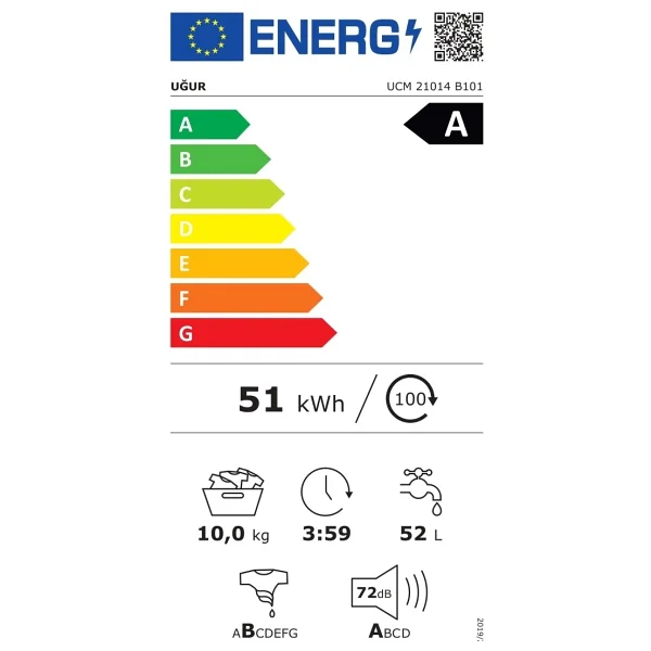 Uğur Ucm 21014 B101 10 Kg 1400 Devir Çamaşır Makinesi - Görsel 4