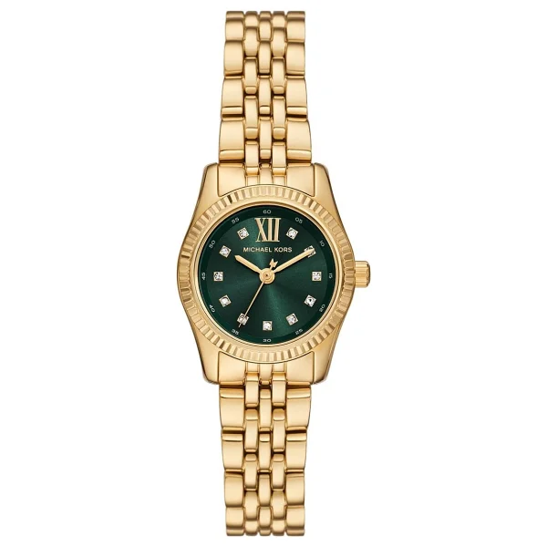 Michael Kors Petite Lexington Pave Mk4842 Altın-Yeşil Kadın Kol Saati - Görsel 4