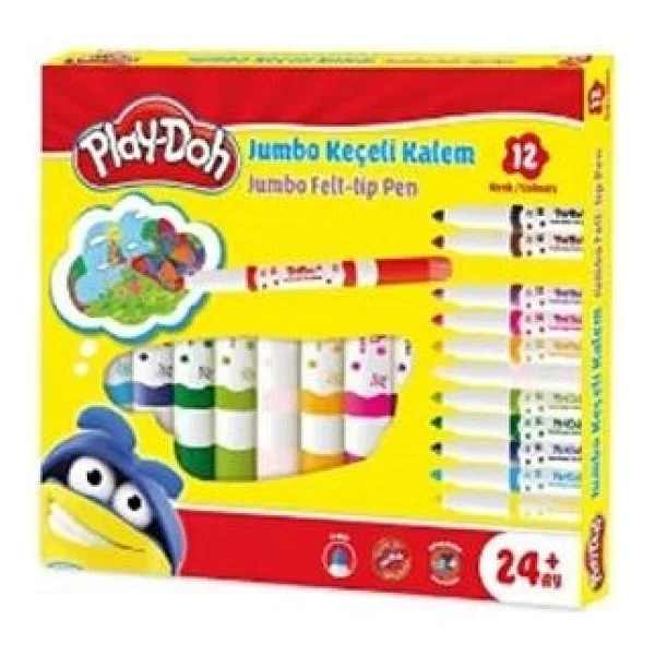 Play-Doh Play-Ke020 6 Mm 12'li Jumbo Keçeli Kalem Seti - Görsel 2