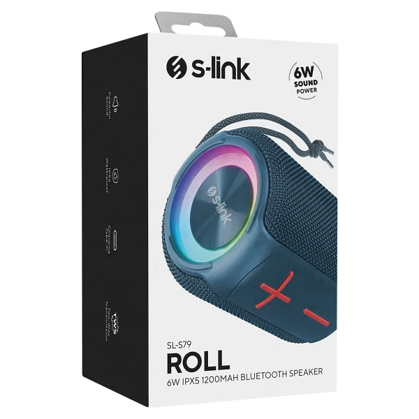S-link SL-S79 Roll 6 W Mavi Bluetooth Hoparlör - Görsel 7