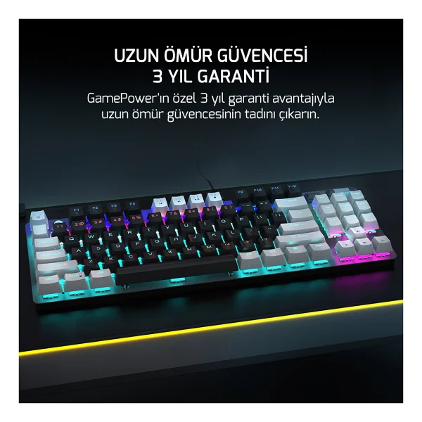 Gamepower Eva 5 Tkl Blue Switch Kablolu Mekanik Oyuncu Klavyesi - Görsel 9