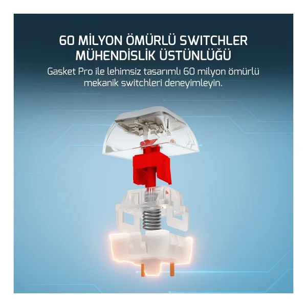 Gamepower Gasket Pro RGB %75 Tkl Red Switch Kablolu/Kablosuz Mekanik Oyuncu Klavyesi - Görsel 3