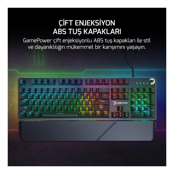 Gamepower Calypso V2 RGB Blue Switch Kablolu Mekanik Oyuncu Klavyesi - Görsel 7