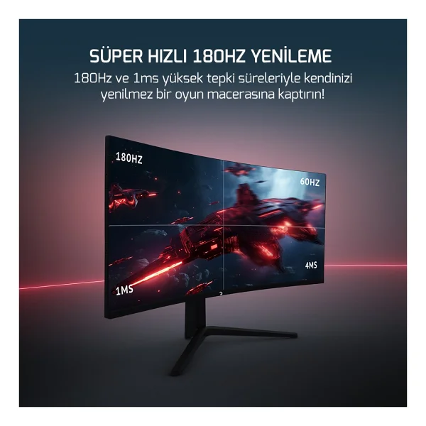 Gamepower Wq34 34'' 1 Ms Wqhd Curved 180 Hz Oyuncu Monitörü - Görsel 3