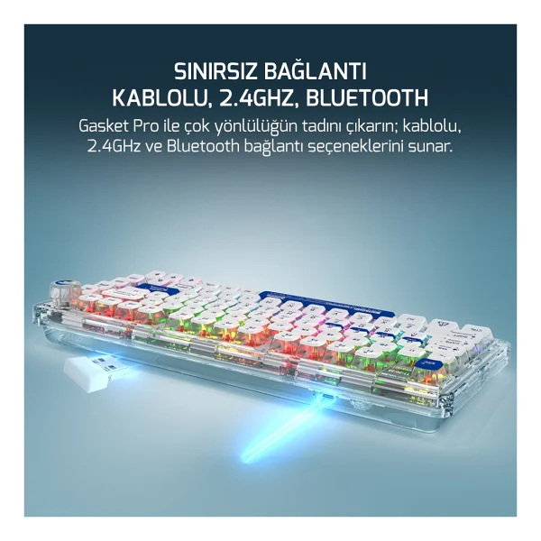 Gamepower Gasket Pro RGB %75 Tkl Red Switch Kablolu/Kablosuz Mekanik Oyuncu Klavyesi - Görsel 5
