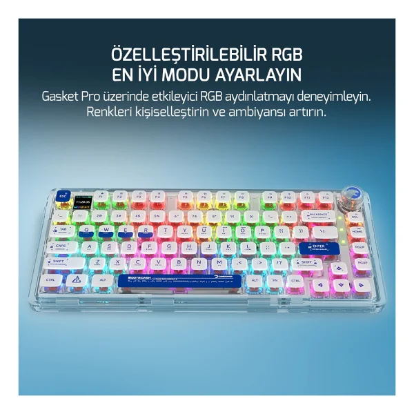 Gamepower Gasket Pro RGB %75 Tkl Red Switch Kablolu/Kablosuz Mekanik Oyuncu Klavyesi - Görsel 6