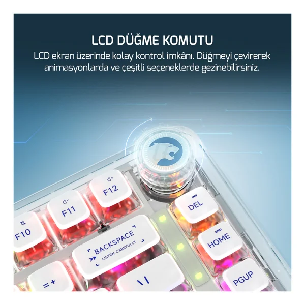 Gamepower Gasket Pro RGB %75 Tkl Red Switch Kablolu/Kablosuz Mekanik Oyuncu Klavyesi - Görsel 8