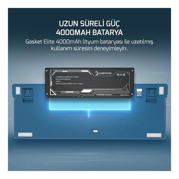 Gamepower Gasket Elite RGB Red Switch Kablolu/Kablosuz Mekanik Oyuncu Klavyesi - Görsel 8