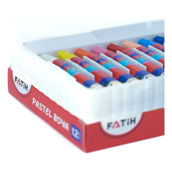 Fatih Pastel Boya Ilkokul Ortaokula Çocuk Dostu 12 Farklı Canlı Renk - Renkli - Görsel 3