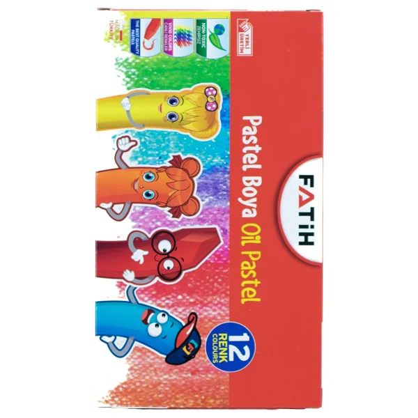 Fatih Pastel Boya Ilkokul Ortaokula Çocuk Dostu 12 Farklı Canlı Renk - Renkli - Görsel 5