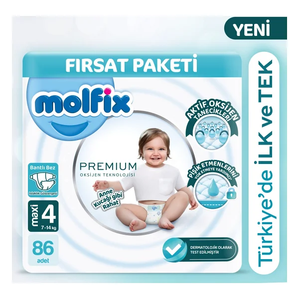 Molfix Premium 4 Numara Maxi 86'lı Bebek Bezi - Görsel 4