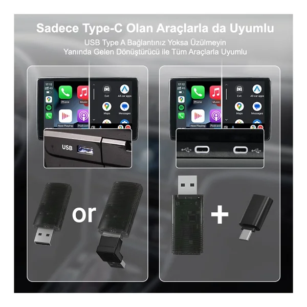 Dark Mini Pro Duo 2in1 Kablosuz Carplay Adaptörü - Görsel 3