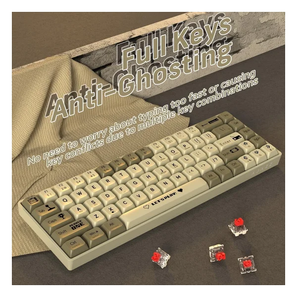 Ajazz Ak680 Gri %65 Tkl Red Switch Kablolu Mekanik Oyuncu Klavyesi - Görsel 3