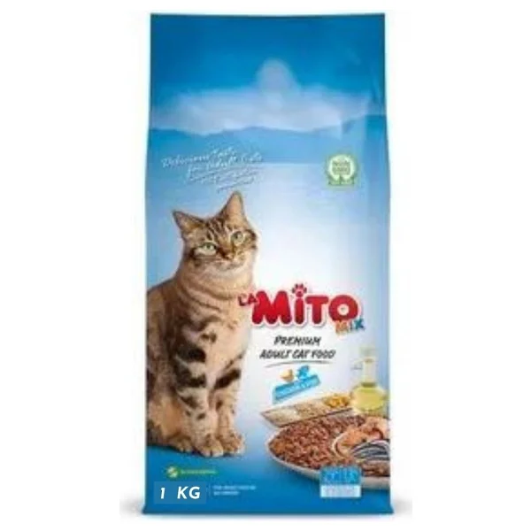 Mito Mix Adult Cat Tavuklu Ve Balıklı Renkli Taneli Yetişkin Kedi Maması 1 Kg X Kapalı 3 Paket - Görsel 2