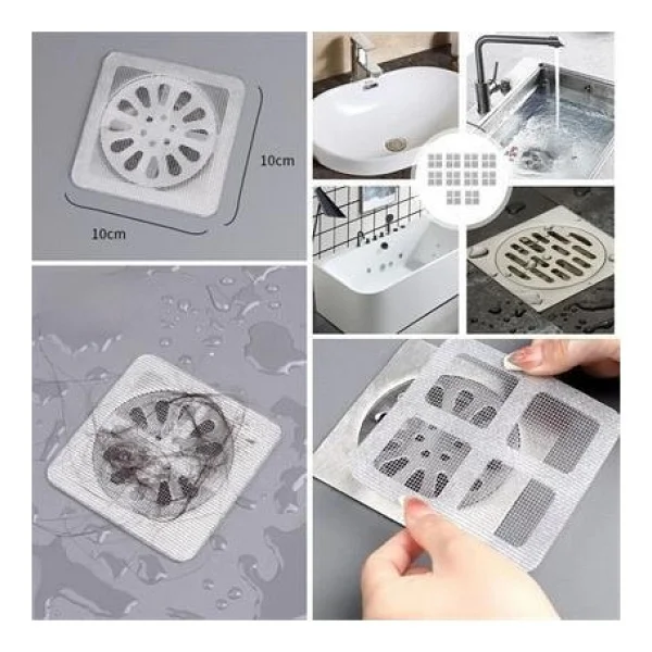 Buffer 10'lu Lavabo Süzgeci Banyo Gider Kapatıcı Sineklik Tamir Kiti Pratik Banyo Saç Kılı Tutucu - Görsel 5