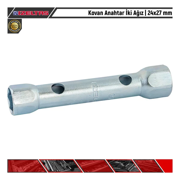 İzeltaş 1800 24x27 Mm İki Ağız Kovan Anahtar - Görsel 3