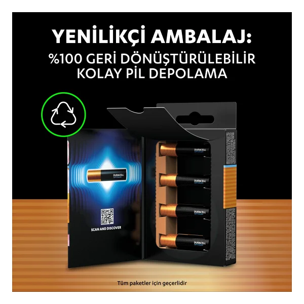 Duracell Optimum 4'lü Alkalin Aaa İnce Kalem Pil - Görsel 5