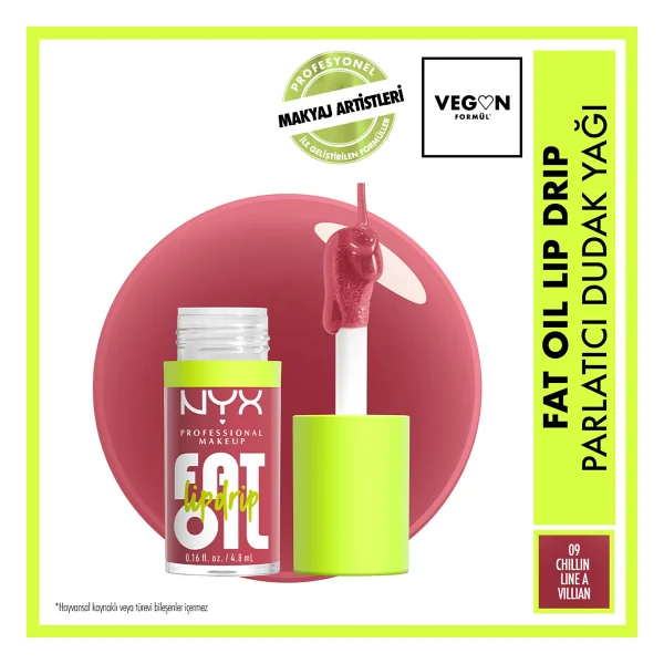 Nyx Professional Makeup Fat Oil Lip Drip Parlatıcı Dudak Yağı - Chillin' Like A Villain Parlak Bitiş 4.8 Ml - Görsel 10