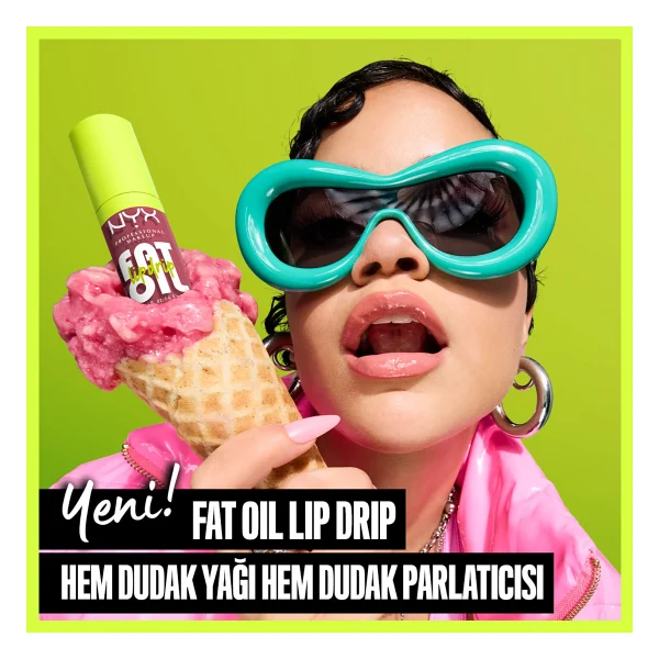 Nyx Professional Makeup Fat Oil Lip Drip Parlatıcı Dudak Yağı - Chillin' Like A Villain Parlak Bitiş 4.8 Ml - Görsel 2