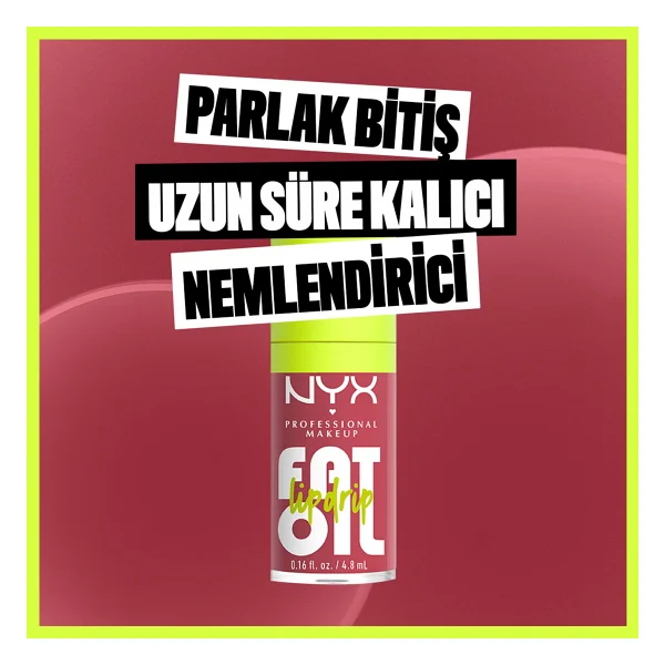 Nyx Professional Makeup Fat Oil Lip Drip Parlatıcı Dudak Yağı - Chillin' Like A Villain Parlak Bitiş 4.8 Ml - Görsel 4