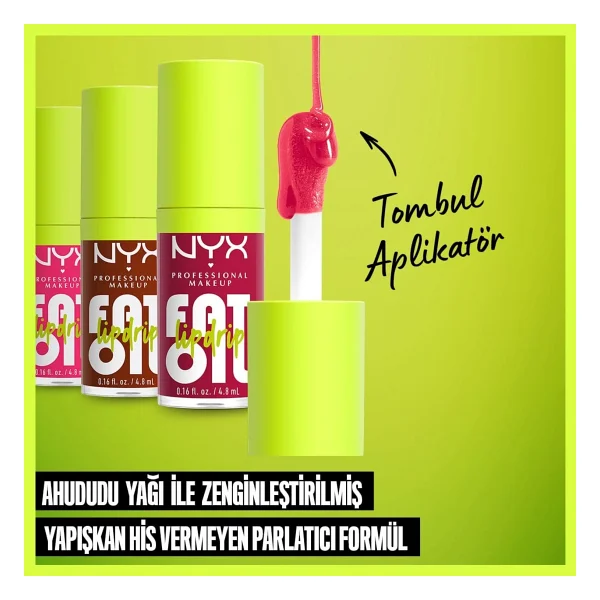 Nyx Professional Makeup Fat Oil Lip Drip Parlatıcı Dudak Yağı - Chillin' Like A Villain Parlak Bitiş 4.8 Ml - Görsel 5