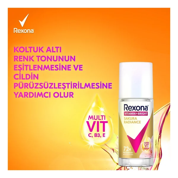 Rexona Vitamin + Bright Sakura Radiance 45 Ml Kadın Roll-On - Görsel 6