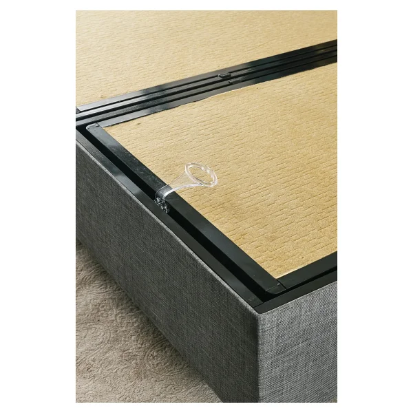 Niron Yatak Silver Çift Kişilik Yatak Seti 160x200 Cm, Full Ortopedik Sert Yatak Kaydırmaz Kumaş Kaplı Metal Baza Ve Başlık Takımı - Gri - 160 X 200 Cm - Görsel 5
