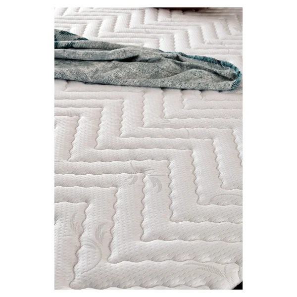 Niron Yatak Silver Çift Kişilik Yatak Seti 160x200 Cm, Full Ortopedik Sert Yatak Kaydırmaz Kumaş Kaplı Metal Baza Ve Başlık Takımı - Gri - 160 X 200 Cm - Görsel 6