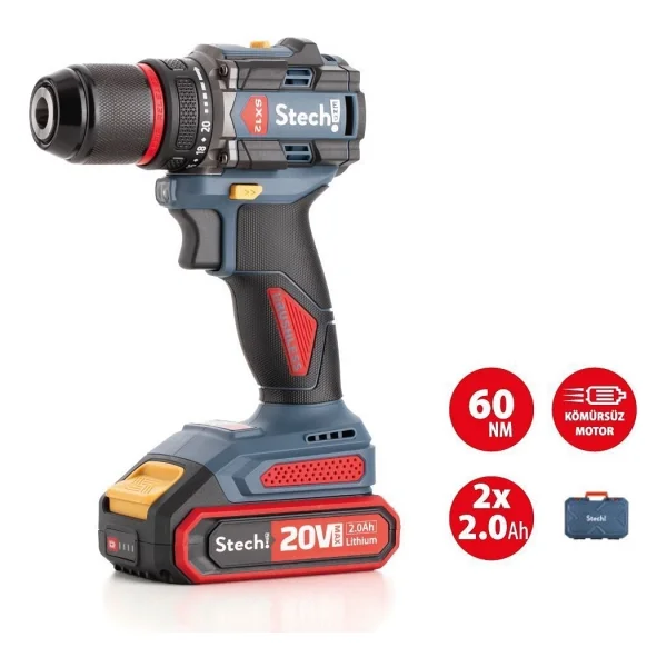 Stechend Sx12 Çift Akülü 2 Ah Kömürsüz Matkap - Görsel 4