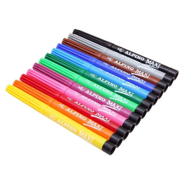 Alpino Keçeli Boya Kalemi 12 Renk Maxi AR-06 - Görsel 2