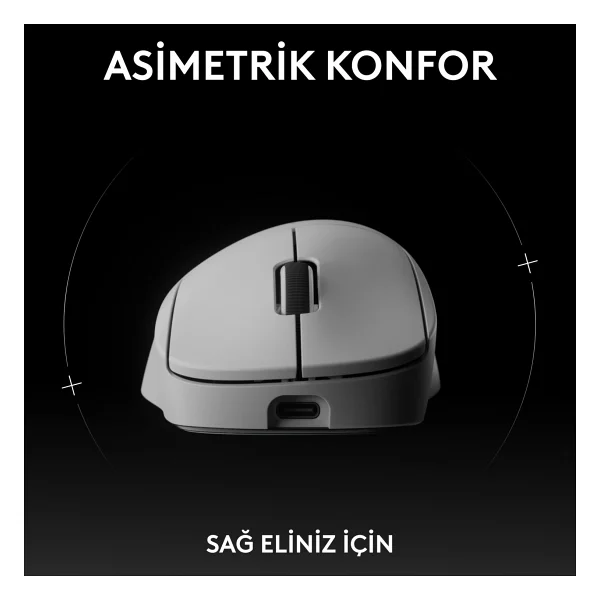 Logitech G Pro X Superlight 2 Dex 910-007366 Beyaz Lightspeed Hero Şarjlı Optik Kablosuz Oyuncu Mouse - Görsel 2