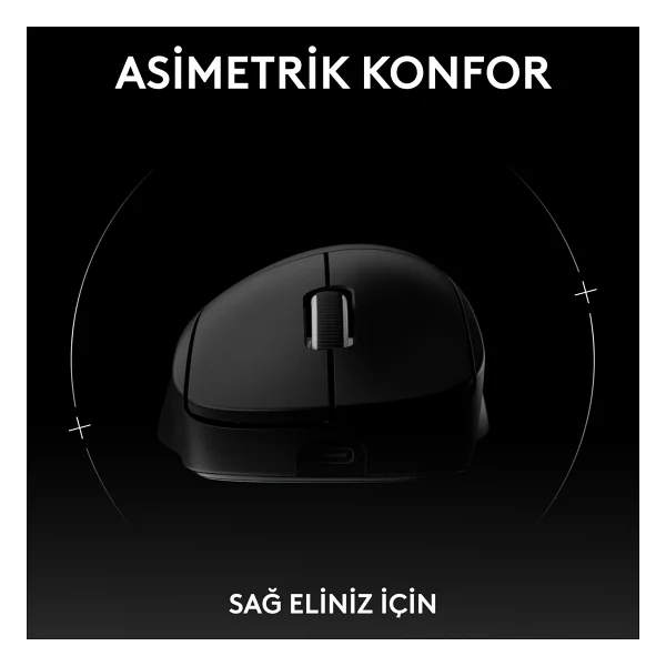 Logitech G Pro X Superlight 2 Dex 910-007358 Siyah Lightspeed Hero Şarjlı Optik Kablosuz Oyuncu Mouse - Görsel 3
