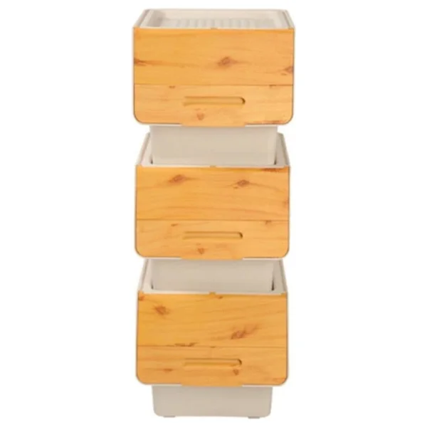 Motek Mutfak Bambu Tekerlekli Organizer 12 Lt. Bej 35 X 26 Plastik Type 0 - Görsel 2