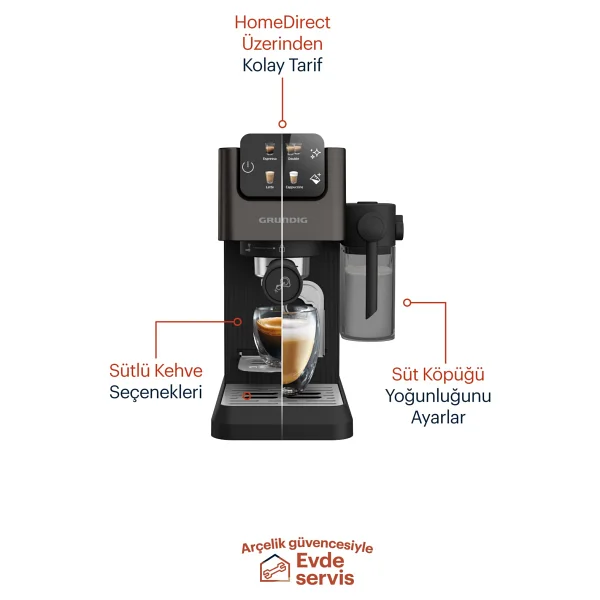 Grundig Delisia Coffee Ksm 6430 Yarı Otomatik Espresso Makinesi - Görsel 6