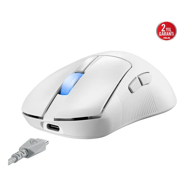 Asus Rog Keris Iı Ace Aimpoint Beyaz Optik Kablolu/Kablosuz Oyuncu Mouse - Görsel 5