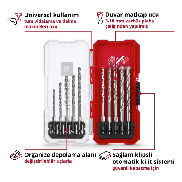 Einhell 49108743 S-Case 10 Parça Matkap Vidalama Ucu - Görsel 3